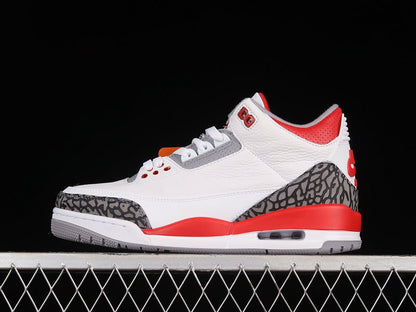 AIR Jordan 3 Retro 2022 White - Fire Red - Cement Grey - Sneakers - Black Unisex Streetwear Limited Edition - **Air Jordan 3 Retro 2022 White/Fire Red/Cement Grey/Black** Experience the perfect blend