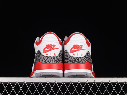 AIR Jordan 3 Retro 2022 White - Fire Red - Cement Grey - Sneakers - Black Unisex Streetwear Limited Edition - **Air Jordan 3 Retro 2022 White/Fire Red/Cement Grey/Black** Experience the perfect blend