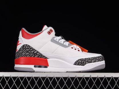 AIR Jordan 3 Retro 2022 White - Fire Red - Cement Grey - Sneakers - Black Unisex Streetwear Limited Edition - **Air Jordan 3 Retro 2022 White/Fire Red/Cement Grey/Black** Experience the perfect blend