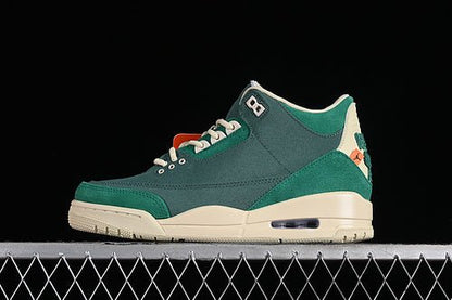 AIR Jordan 3 Retro Bicoastal - - Malachite - Fossil - Black Unisex Streetwear Limited Edition - **Air Jordan 3 Retro Bicoastal/Black/Malachite/Fossil** Introducing the Air Jordan 3 Retro Bicoastal/Bla