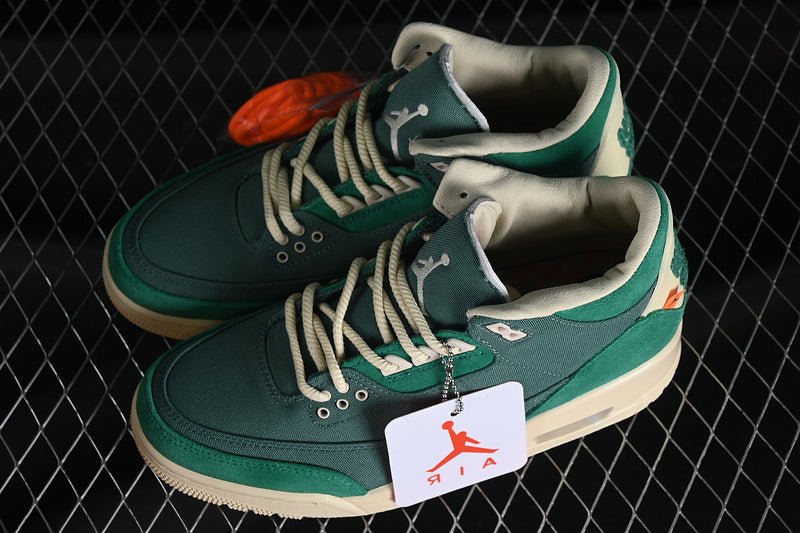 AIR Jordan 3 Retro Bicoastal - - Malachite - Fossil - Black Unisex Streetwear Limited Edition - **Air Jordan 3 Retro Bicoastal/Black/Malachite/Fossil** Introducing the Air Jordan 3 Retro Bicoastal/Bla