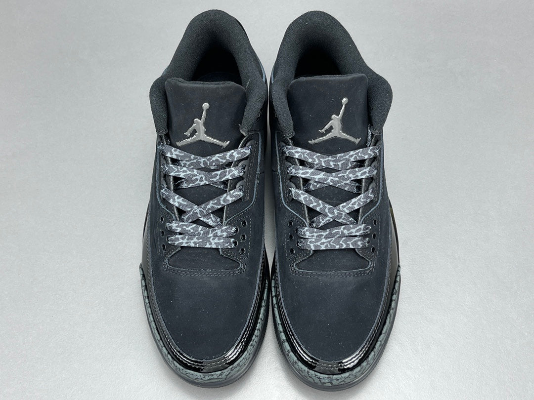 AIR Jordan 3 Retro Cat - Black Unisex Streetwear Limited Edition