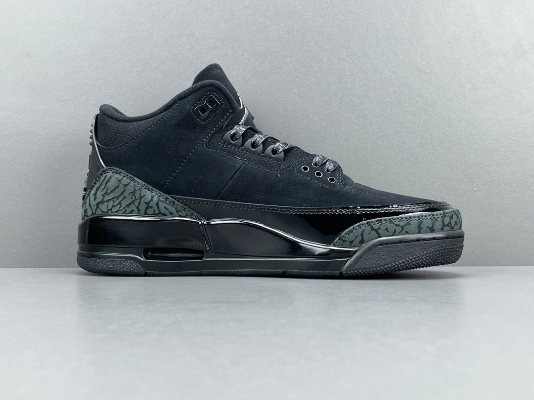 AIR Jordan 3 Retro Cat - Black Unisex Streetwear Limited Edition