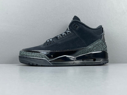 AIR Jordan 3 Retro Cat - Black Unisex Streetwear Limited Edition