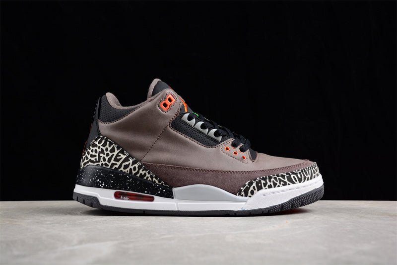 AIR Jordan 3 Retro - Orange - Brown - White Sneakers - Black Unisex Streetwear Limited Edition - **Air Jordan 3 Retro Black/Orange/Brown/White** Step into a perfect blend of classic design and bold