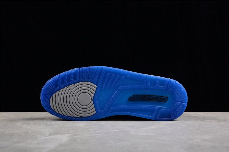 AIR Jordan 3 Retro - Sport Blue Wolf Grey Sneakers - Black Unisex Streetwear Limited Edition - **Air Jordan 3 Retro Black/Sport Blue/Wolf Grey** Step into a perfect blend of timeless style