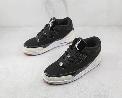 AIR Jordan 3 Retro - White - Sneakers - Black Unisex Streetwear Limited Edition - **Air Jordan 3 Retro Black/White/Black** Experience the perfect blend of classic style and modern sophistication