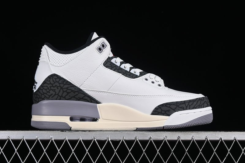 AIR Jordan 3 Retro Cement Grey White - Grey - Sneakers - Black Unisex Streetwear Limited Edition - **Air Jordan 3 Retro Cement Grey White/Grey/Black** Elevate your sneaker game with the Air Jordan