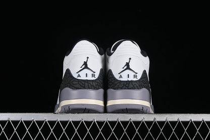 AIR Jordan 3 Retro Cement Grey White - Grey - Sneakers - Black Unisex Streetwear Limited Edition - **Air Jordan 3 Retro Cement Grey White/Grey/Black** Elevate your sneaker game with the Air Jordan