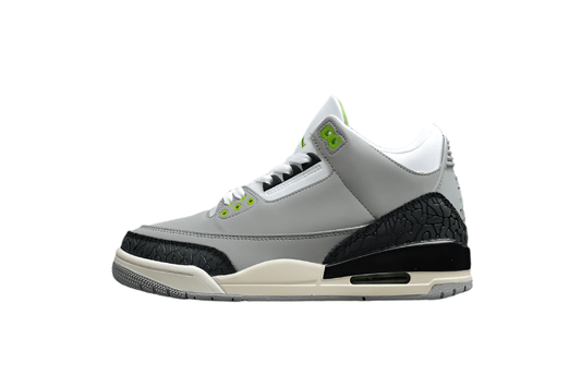 AIR Jordan 3 Retro Chlorophyll Light Smoke Grey - Chlorophyll - Black-white-sail Unisex Streetwear Limited Edition - The Air Jordan 3 Retro 'Chlorophyll' in Light Smoke Grey/Chlorophyll/Black-White-Sa