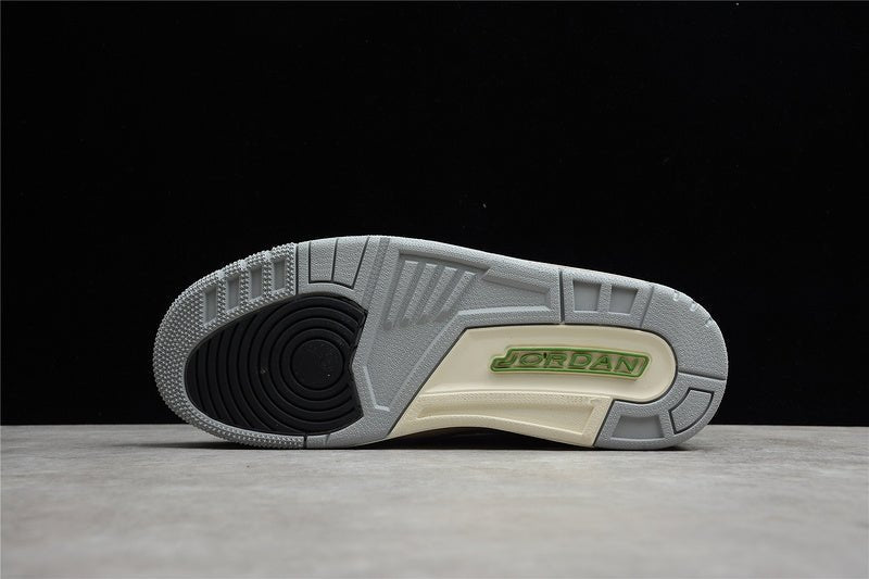 AIR Jordan 3 Retro Chlorophyll Light Smoke Grey - Chlorophyll - Black-white-sail Unisex Streetwear Limited Edition - The Air Jordan 3 Retro 'Chlorophyll' in Light Smoke Grey/Chlorophyll/Black-White-Sa