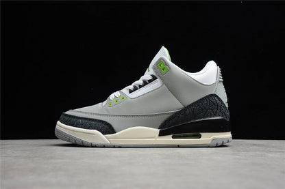 AIR Jordan 3 Retro Chlorophyll Light Smoke Grey - Chlorophyll - Black-white-sail Unisex Streetwear Limited Edition - The Air Jordan 3 Retro 'Chlorophyll' in Light Smoke Grey/Chlorophyll/Black-White-Sa