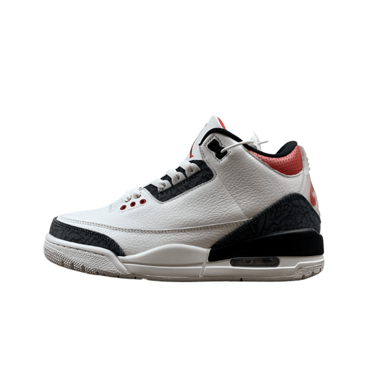 AIR Jordan 3 Retro Denim Se Fire Red White - Fire Red - - Black Unisex Streetwear Limited Edition