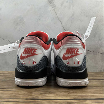 AIR Jordan 3 Retro Denim Se Fire Red White - Fire Red - - Black Unisex Streetwear Limited Edition