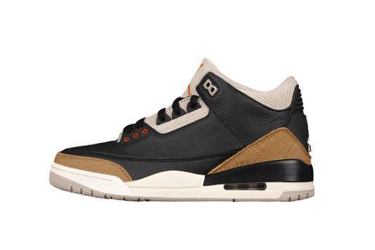 AIR Jordan 3 Retro Desert Elephant - Rush Orange-fossil Stone Sneakers - Black Unisex Streetwear Limited Edition - **Air Jordan 3 Retro Desert Elephant Black/Rush Orange-Fossil Stone** Experience a un