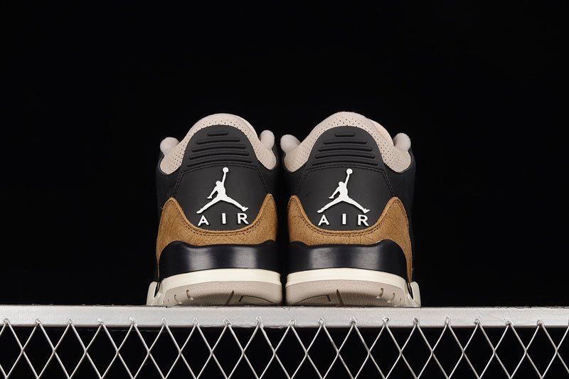 AIR Jordan 3 Retro Desert Elephant - Rush Orange-fossil Stone Sneakers - Black Unisex Streetwear Limited Edition - **Air Jordan 3 Retro Desert Elephant Black/Rush Orange-Fossil Stone** Experience a un