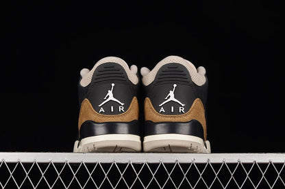 AIR Jordan 3 Retro Desert Elephant - Rush Orange-fossil Stone Sneakers - Black Unisex Streetwear Limited Edition - **Air Jordan 3 Retro Desert Elephant Black/Rush Orange-Fossil Stone** Experience a un