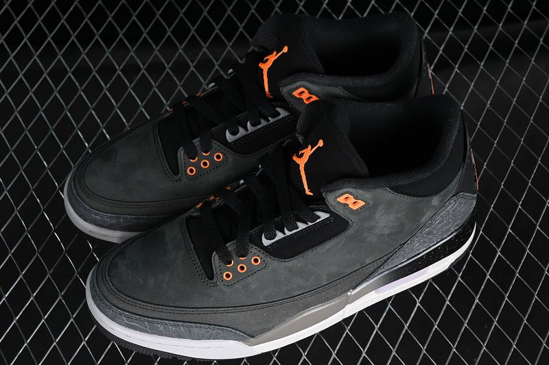 AIR Jordan 3 Retro Fear 2023 Night Stadium - Total Orange - Sneakers - Black Unisex Streetwear Limited Edition - **Air Jordan 3 Retro Fear 2023 Night Stadium/Total Orange/Black** Embrace the bold and