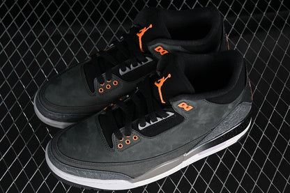 AIR Jordan 3 Retro Fear 2023 Night Stadium - Total Orange - Sneakers - Black Unisex Streetwear Limited Edition - **Air Jordan 3 Retro Fear 2023 Night Stadium/Total Orange/Black** Embrace the bold and