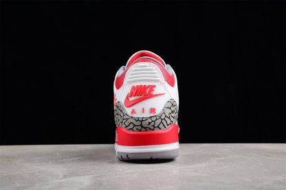 AIR Jordan 3 Retro Fire Red White - - Grey - Red Sneakers - Black Unisex Streetwear Limited Edition - **Air Jordan 3 Retro Fire Red White/Black/Grey/Red** Step into a piece of sneaker history with