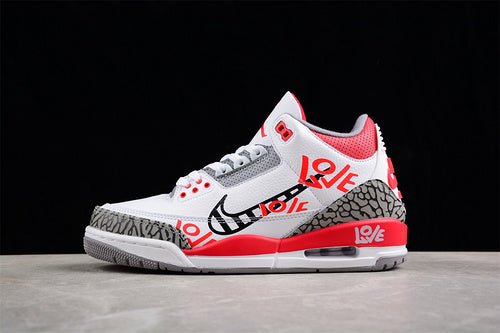 AIR Jordan 3 Retro Fire Red White - - Grey - Red Sneakers - Black Unisex Streetwear Limited Edition - **Air Jordan 3 Retro Fire Red White/Black/Grey/Red** Step into a piece of sneaker history with