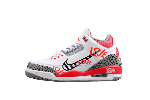 AIR Jordan 3 Retro Fire Red White - - Grey - Red Sneakers - Black Unisex Streetwear Limited Edition - **Air Jordan 3 Retro Fire Red White/Black/Grey/Red** Step into a piece of sneaker history with