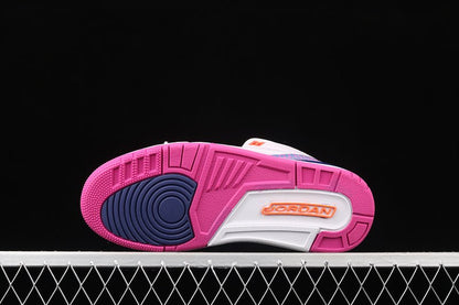 AIR Jordan 3 Retro Gg Barely Grape - Hyper Crimson - Fire Sneakers - Pink Unisex Streetwear Limited Edition - The Air Jordan 3 Retro GG in Barely Grape/Hyper Crimson/Fire Pink is a vibrant and