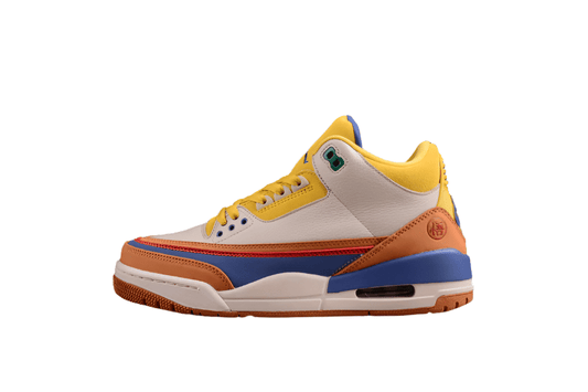 AIR Jordan 3 Retro Goku Brown - Yellow - Beige - Sneakers - Blue Unisex Streetwear Limited Edition - **Air Jordan 3 Retro Goku Brown/Yellow/Beige/Blue** Step into a bold fusion of heritage and vibrant
