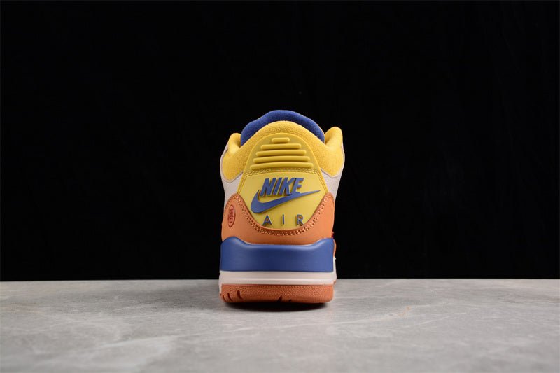 AIR Jordan 3 Retro Goku Brown - Yellow - Beige - Sneakers - Blue Unisex Streetwear Limited Edition - **Air Jordan 3 Retro Goku Brown/Yellow/Beige/Blue** Step into a bold fusion of heritage and vibrant