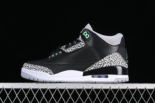 AIR Jordan 3 Retro Green Glow - Green Glow - Wolf Grey - White Sneakers - Black Unisex Streetwear Limited Edition