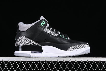 AIR Jordan 3 Retro Green Glow - Green Glow - Wolf Grey - White Sneakers - Black Unisex Streetwear Limited Edition