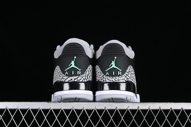 AIR Jordan 3 Retro Green Glow - Green Glow - Wolf Grey - White Sneakers - Black Unisex Streetwear Limited Edition