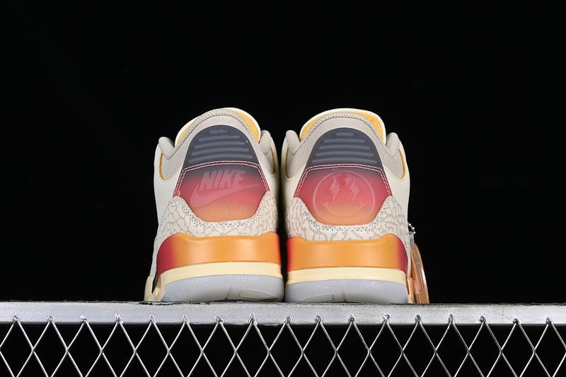 AIR Jordan 3 Retro Grey - - Orange - Brown Sneakers - Black Unisex Streetwear Limited Edition - **Air Jordan 3 Retro Grey/Black/Orange/Brown** Step into a perfect blend of heritage and modern flair