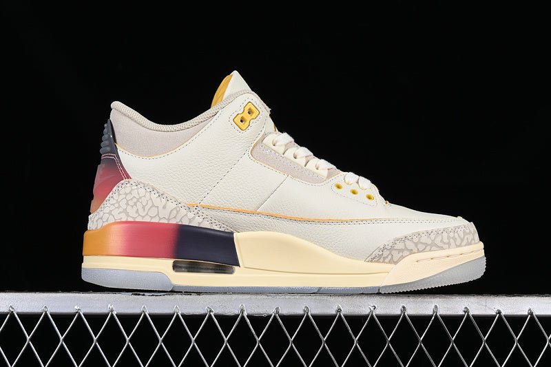 AIR Jordan 3 Retro Grey - - Orange - Brown Sneakers - Black Unisex Streetwear Limited Edition - **Air Jordan 3 Retro Grey/Black/Orange/Brown** Step into a perfect blend of heritage and modern flair