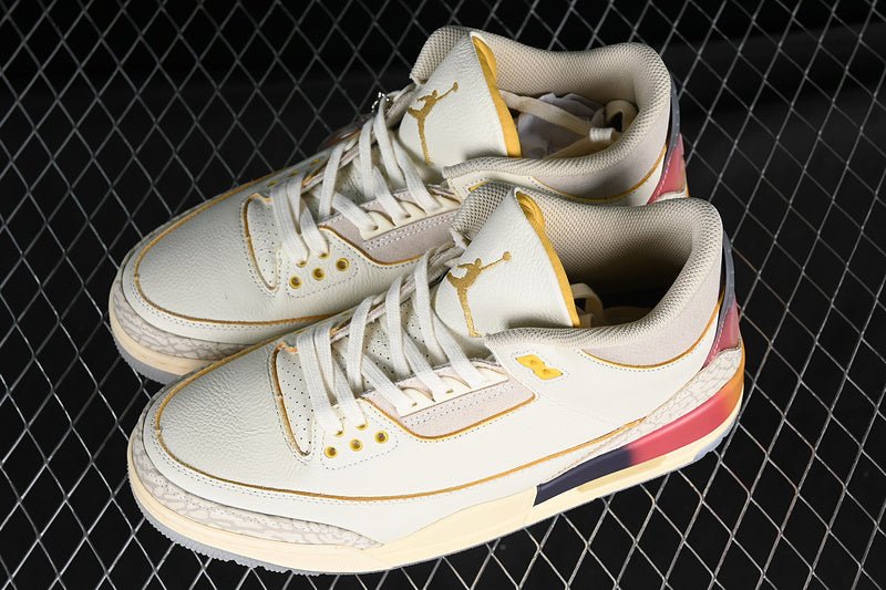 AIR Jordan 3 Retro Grey - - Orange - Brown Sneakers - Black Unisex Streetwear Limited Edition - **Air Jordan 3 Retro Grey/Black/Orange/Brown** Step into a perfect blend of heritage and modern flair