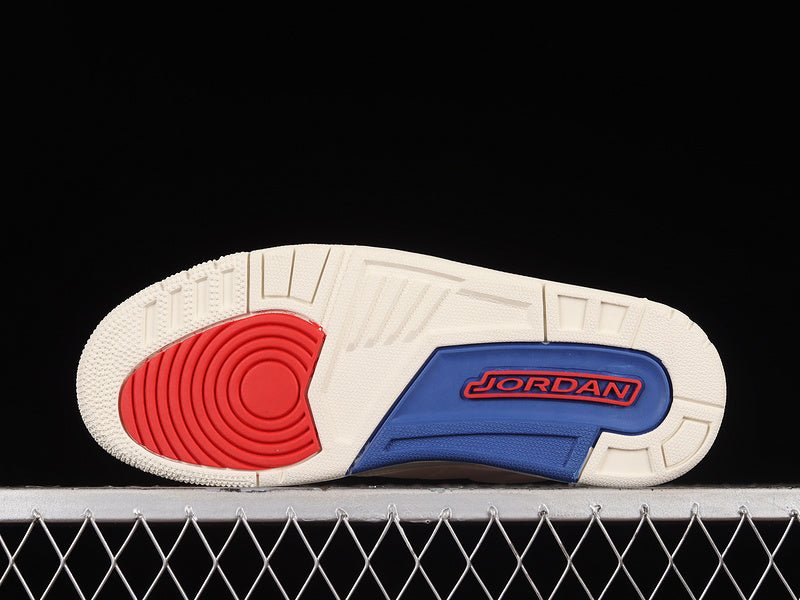 AIR Jordan 3 Retro Gs International Flight Sail - Sport Royal-fire Sneakers - Red Unisex Streetwear Limited Edition - **Air Jordan 3 Retro GS International Flight Sail/Sport Royal-Fire Red** Experienc