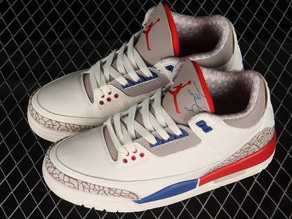 AIR Jordan 3 Retro Gs International Flight Sail - Sport Royal-fire Sneakers - Red Unisex Streetwear Limited Edition - **Air Jordan 3 Retro GS International Flight Sail/Sport Royal-Fire Red** Experienc
