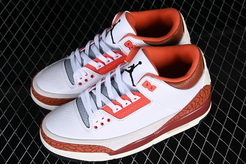 AIR Jordan 3 Retro Gs Mars Stone White - - Mars Stone - Team Orange Sneakers - Black Unisex Streetwear Limited Edition - **Air Jordan 3 Retro GS Mars Stone White/Black/Mars Stone/Team Orange** Step in