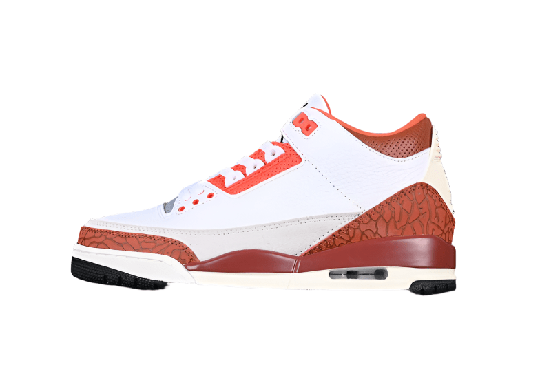 AIR Jordan 3 Retro Gs Mars Stone White - - Mars Stone - Team Orange Sneakers - Black Unisex Streetwear Limited Edition - **Air Jordan 3 Retro GS Mars Stone White/Black/Mars Stone/Team Orange** Step in