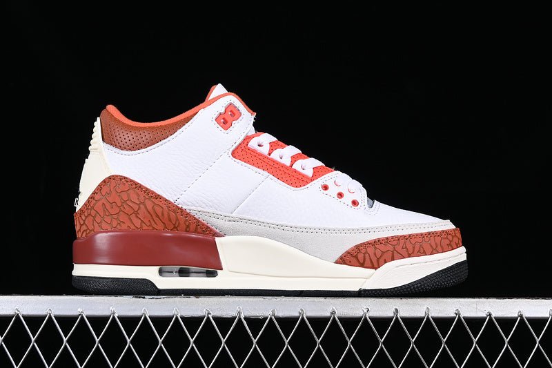 AIR Jordan 3 Retro Gs Mars Stone White - - Mars Stone - Team Orange Sneakers - Black Unisex Streetwear Limited Edition - **Air Jordan 3 Retro GS Mars Stone White/Black/Mars Stone/Team Orange** Step in