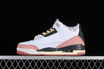 AIR Jordan 3 Retro Gs - Anthracite - Red Stardust - Sail - Saturn Gold Sneakers - White Unisex Streetwear Limited Edition - **Air Jordan 3 Retro GS White/Anthracite/Red Stardust/Sail/Saturn Gold** Ste