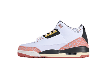AIR Jordan 3 Retro Gs - Anthracite - Red Stardust - Sail - Saturn Gold Sneakers - White Unisex Streetwear Limited Edition - **Air Jordan 3 Retro GS White/Anthracite/Red Stardust/Sail/Saturn Gold** Ste