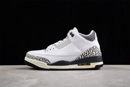 AIR Jordan 3 Retro Gs White - - Iron - Light Ash Grey - Sail - Cement Grey Sneakers - Black Unisex Streetwear Limited Edition - **Air Jordan 3 Retro GS White/Black/Iron/Light Ash Grey/Sail/Cement Grey