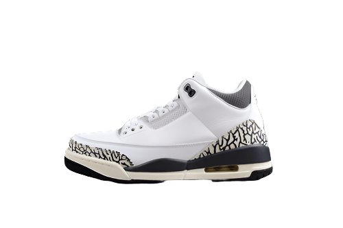 AIR Jordan 3 Retro Gs White - - Iron - Light Ash Grey - Sail - Cement Grey Sneakers - Black Unisex Streetwear Limited Edition - **Air Jordan 3 Retro GS White/Black/Iron/Light Ash Grey/Sail/Cement Grey