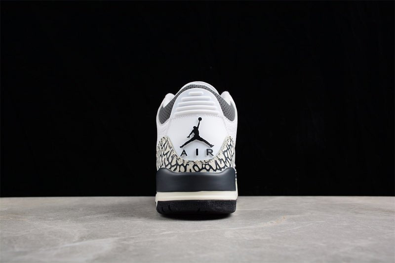 AIR Jordan 3 Retro Gs White - - Iron - Light Ash Grey - Sail - Cement Grey Sneakers - Black Unisex Streetwear Limited Edition - **Air Jordan 3 Retro GS White/Black/Iron/Light Ash Grey/Sail/Cement Grey