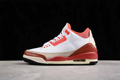 AIR Jordan 3 Retro Gs White - - Mars Stone - Team Orange Sneakers - Black Unisex Streetwear Limited Edition - **Air Jordan 3 Retro GS White/Black/Mars Stone/Team Orange** Step into a blend of vibrant