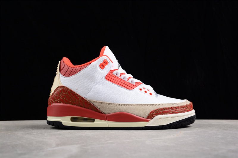 AIR Jordan 3 Retro Gs White - - Mars Stone - Team Orange Sneakers - Black Unisex Streetwear Limited Edition - **Air Jordan 3 Retro GS White/Black/Mars Stone/Team Orange** Step into a blend of vibrant