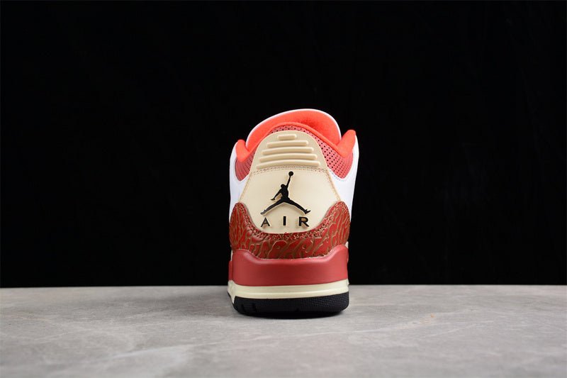 AIR Jordan 3 Retro Gs White - - Mars Stone - Team Orange Sneakers - Black Unisex Streetwear Limited Edition - **Air Jordan 3 Retro GS White/Black/Mars Stone/Team Orange** Step into a blend of vibrant