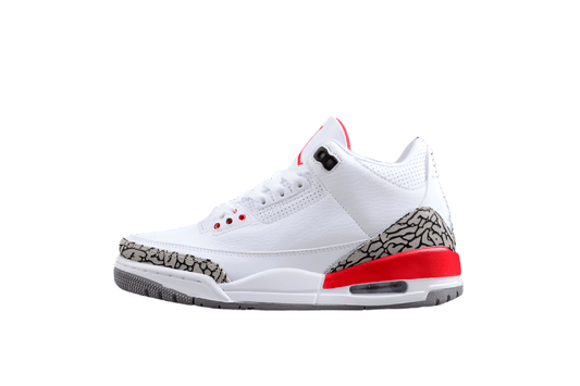 AIR Jordan 3 Retro Hall Of Fame White - Cement Grey-black-fire Red Sneakers Unisex Streetwear Limited Edition - **Air Jordan 3 Retro Hall of Fame White/Cement Grey-Black-Fire Red** Celebrate the legac