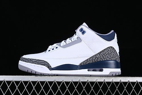 AIR Jordan 3 Retro Midnight Navy White - - Grey - Blue Sneakers - Black Unisex Streetwear Limited Edition - **Air Jordan 3 Retro Midnight Navy White/Black/Grey/Blue** Step into timeless style with the